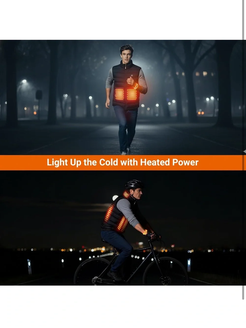 HWV Heated Vest unisex Rechargeable With 10000mAh Battery. 2244/C-5